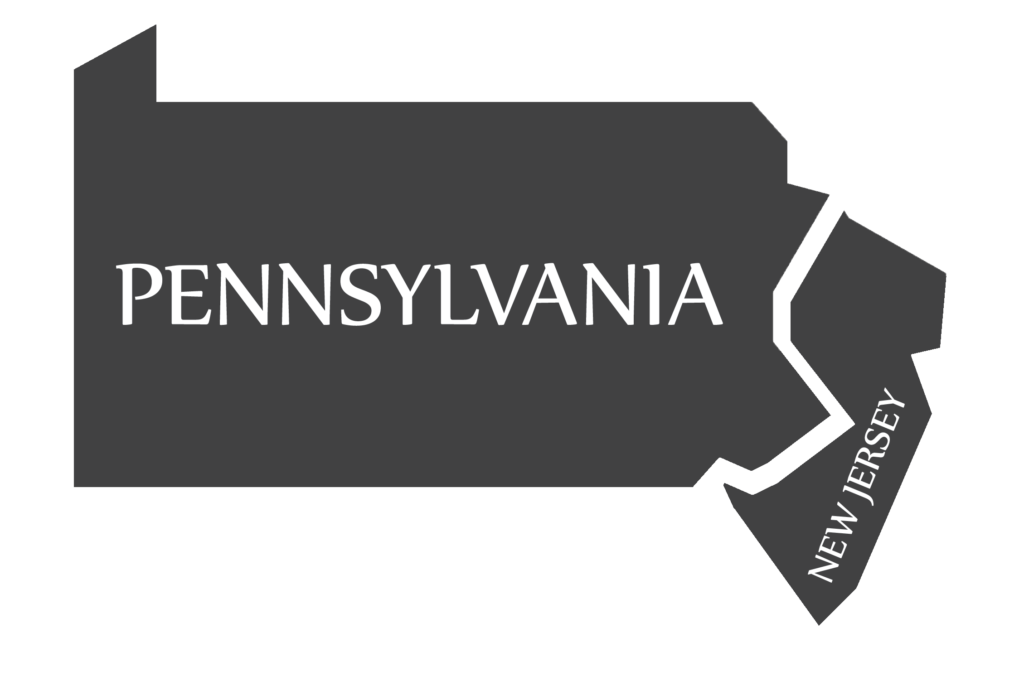 map of pennsylvania and new jersey